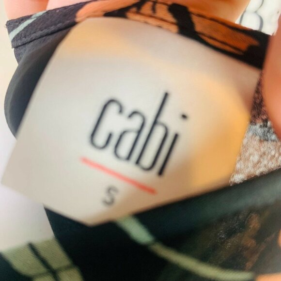 CAbi Womens La Di Da Top Black Floral Print Sheer Bell Sleeve Blouse #5206 Sz S - Picture 10 of 12